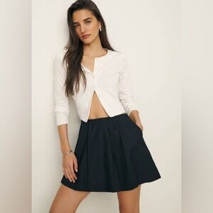 Reformation new with tags Leni Classic Black Women's Skirt organic cotton